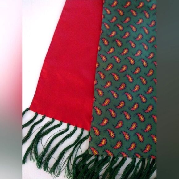 Men's Long Scarf Fringe Paisley Vintage - Picture 2 of 8